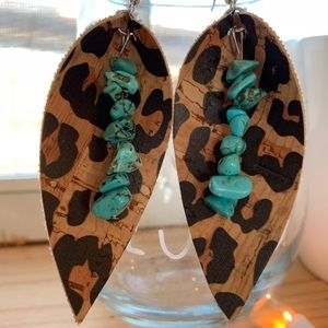 Faux leather earrings!